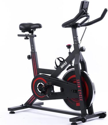Велотренажер BAKAJI Spinning Bike з LCD-дисплеєм: час, калорії, відстань. Фітнес для дому, тренажерний зал, регульоване сидіння, кардіотренування.