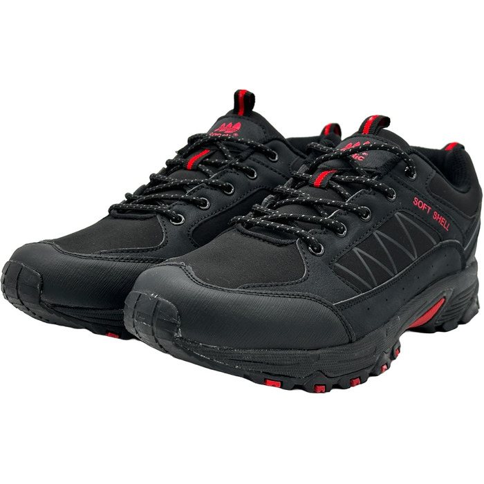 Чоловічі та жіночі трекінгові черевики Softshell для хайкінгу та трейлраннінгу, 41 EU, чорно-червоні