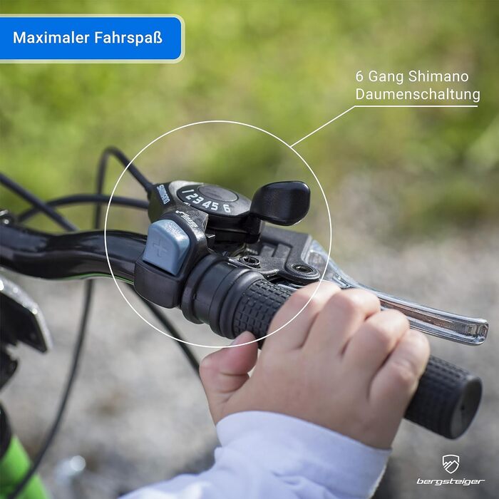 Дитячий велосипед Bergsteiger Montreal 20/24 дюймів, 18 швидкостей Shimano, повна амортизація, для хлопчиків і дівчаток 6-13 років, гірський велосипед