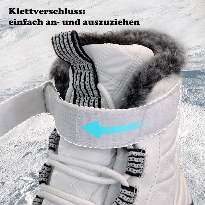 Дитячі зимові черевики JMFCHI для хлопчиків та дівчаток: трекінгові, на шнурівці, з теплим підкладком, неслизька підошва, бавовняні черевики (33 EU, білий)