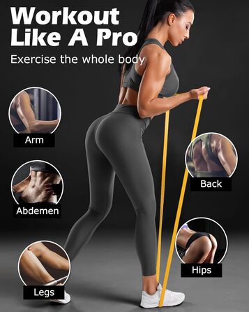 Еластичні гумки для фітнесу Zacro: комплект для йоги, пілатесу, силових тренувань та фізіотерапії (6 шт.)