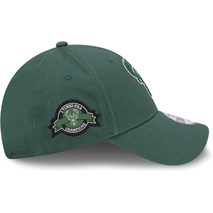 Кепка New Era Milwaukee Bucks NBA з нашивкою збоку, зелена, 9Forty, регульована, темно-зелений