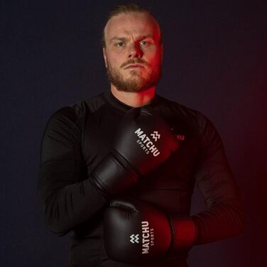 Боксерські рукавички MATCHU для кікбоксингу, MMA, Muay Thai, унісекс, 14 oz, чорні, штучна шкіра, на липучці, для всіх сезонів