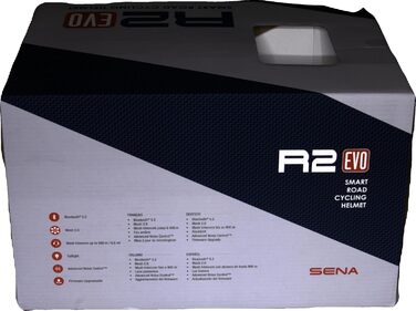Велосипедний шолом Sena R2 EVO Mesh Intercom для дорослих, матовий чорний, розмір M, розумний, для дороги