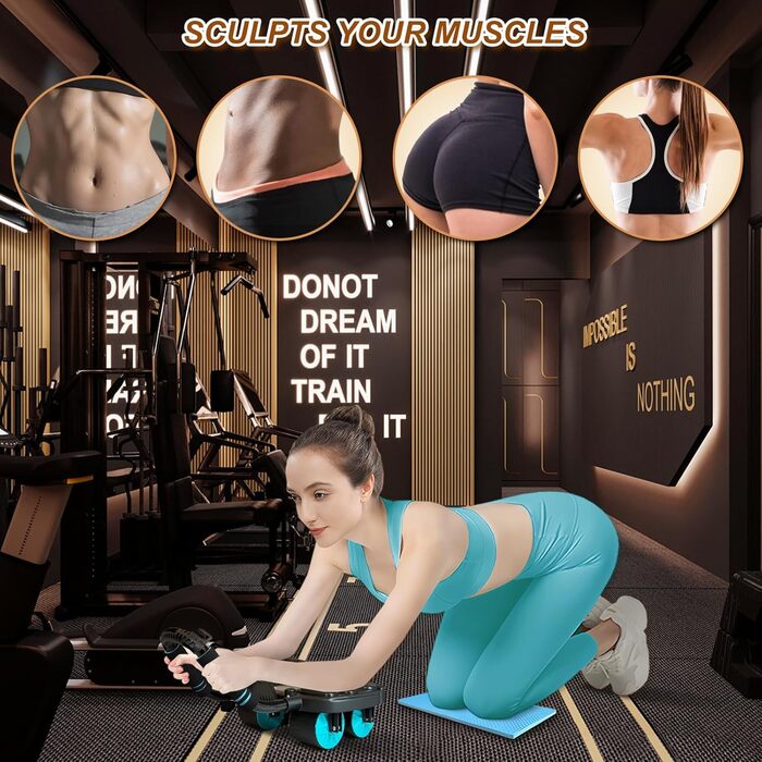 Ролер для пресу з упорами для ліктів, автоматичний відскок, тренажер для пресу для жінок та чоловіків, чорний