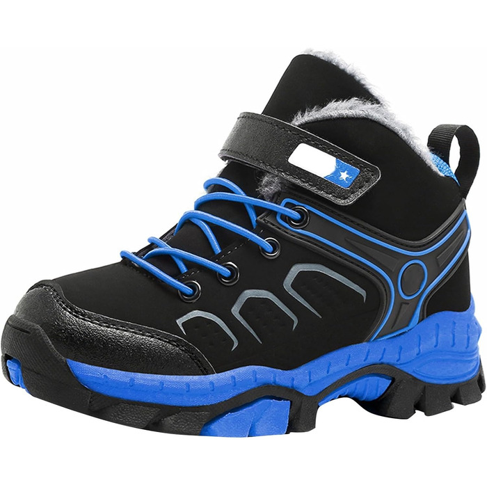 Зимові чоботи для хлопчиків, тепла підкладка, водонепроникні, зручні зимові черевики для піших прогулянок та трекінгу, антиковзаюча підошва, блакитні, 39 EU