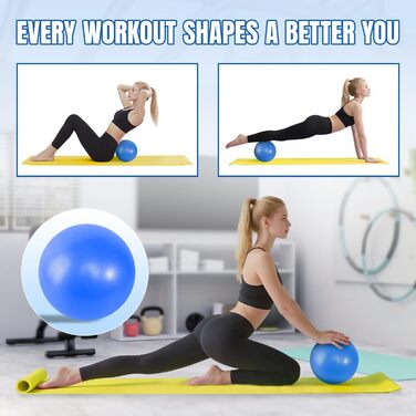 Набір для пілатесу Aischens: кільце Magic Circle, міні-м'яч, еластичні стрічки (6 шт.), для дому, фітнесу, йоги