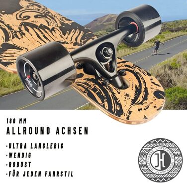Лонгборд JUCKER HAWAII HOKU V2 Flex 2 з бамбука та скловолокна, для дітей і дорослих, різні дизайни, професійна якість