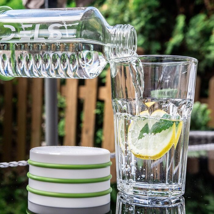 Мотиваційна пляшка для води 1 л з мітками часу, тритановий матеріал, BPA Free, для газованих напоїв, ударостійка, SUNBEAM, фіолетова