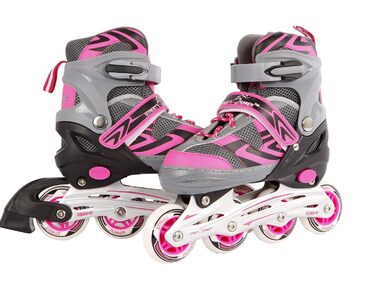 Дитячі ролики Street Rider Inlineskates, регульовані, рожево-сірий колір, розмір 33-36, Alurahmen, ABEC 7