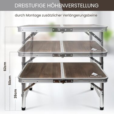 Зручний складаний столик Alpinez 60x40 для кемпінгу, відпочинку на природі, балкону та грилю | Компактний та легкий | Розміри 60x40 см