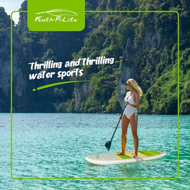 Надувний SUP Paddleboard FunWater для дорослих. Комплект: весло, насос, рюкзак, лінія. Зелено-білий колір