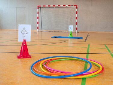 Обручі Hula-Hoop Betzold Sport, набір 6 шт, райдужні, для фітнесу та гімнастики, універсальний розмір, для дітей