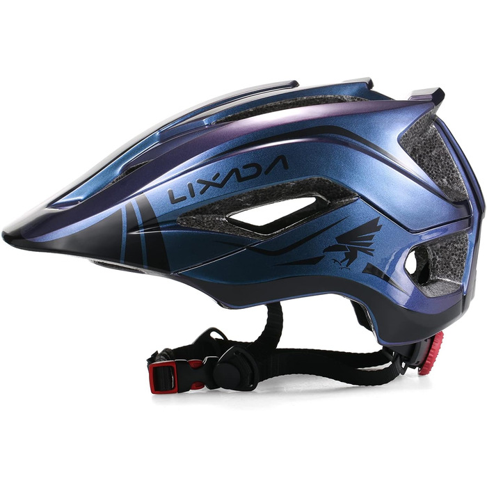 Дитячий велосипедний шолом Lixada Fullface 2-в-1, знімний підборідник, регульований розмір 52-58 см, для велосипеда та скейтборду, синьо-фіолетовий