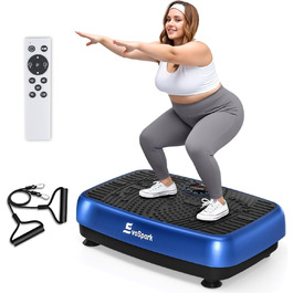 Вібраційна платформа EvoSpark: Тест-переможець 2025, з подвійними моторами для схуднення та тренувань всього тіла. Масажер, платформа для фітнесу на 200 кг. Вібраційна платформа для дому - зелений/блакитний