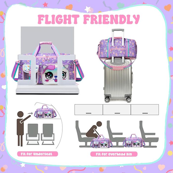 Дитяча спортивна сумка HTgroce для дівчаток з відділенням для взуття. Ідеальна для ночівлі, балету, танців, спорту та подорожей.