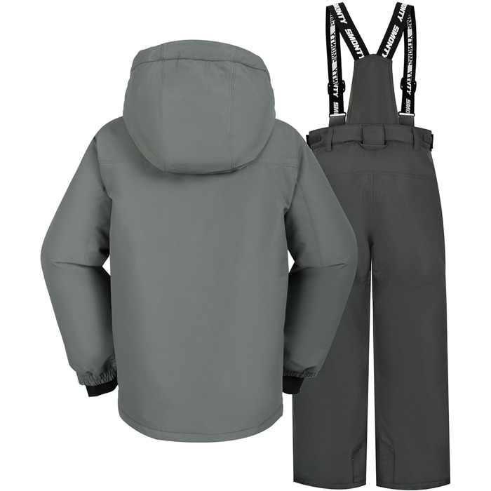 Дитячий зимовий комбінезон SNOWER для хлопчиків, теплий, з капюшоном, для катання на лижах, кольоровий зелений (6-7 років, сірий)