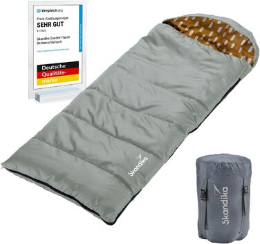 Спальний мішок для дітей Skandika Dundee Junior - теплий, водонепроникний, 175 x 70 см, фланель, комфорт 13°C