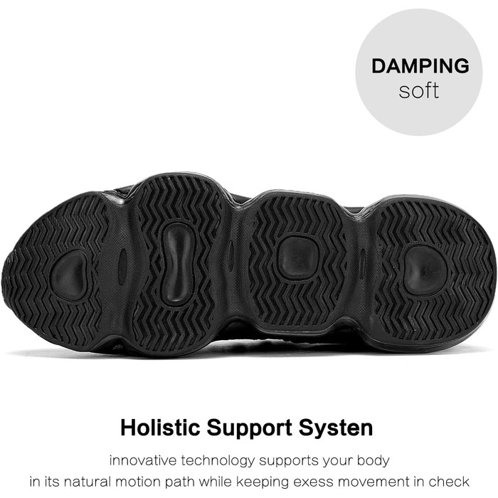 Чоловічі бігові кросівки з повітряною подушкою, дихаючі, для тенісу, модні, з антиковзаючою підошвою, для тренувань, відпочинку, спорту, фітнесу, подорожей, комфортні, чорні, 42 EU