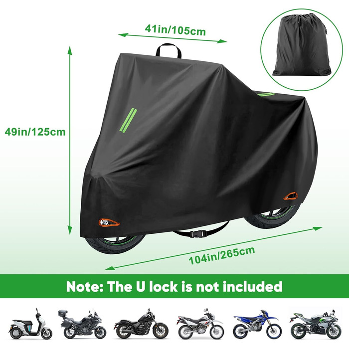 Захисний чохол для мотоцикла CICMOD, 210D, водонепроникний, для мопедів, ролерів, моторолерів (245x105x125cm)