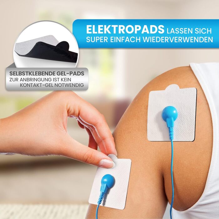 GRUNDIG Пристрій TENS для терапії болю, електростимулятор з 50 програмами та 16 рівнів інтенсивності - 3в1, EMS, акумуляторний, для розслаблення м'язів