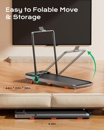 Біговий доріжка з нахилом для дому та офісу, 2.5 PS, портативна під стіл, вантажопідйомність 120 кг, з пультом керування, LED-дисплеєм, колір сріблястий