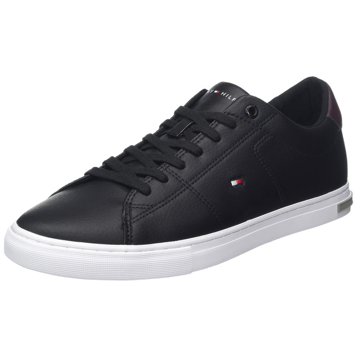 Чоловічі кеди Tommy Hilfiger Vulcanized Sneaker Essential зі шкіряними деталями, чорні, розмір 44 EU