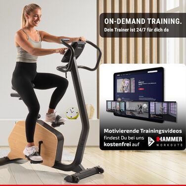 Велотренажер HAMMER CardioPace 5.0 NorsK, 24 програми, Bluetooth, 8 кг маховик, сумісний з Kinomap і Zwift