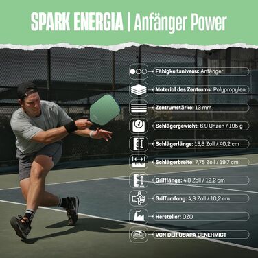 OZO ракетка для піклболу Power для початківців, зелена