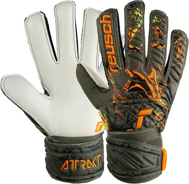 Воротарські рукавички Reusch Attrakt Solid Junior унісекс із оптимальним зчепленням, зелено-оранжеві, розмір 5