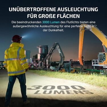 OLIGHT Perun 3 - LED налобний ліхтар, 3000 люмен, 7 режимів, сенсор, червоне світло, водонепроникний IP68, для кемпінгу, риболовлі, полювання (зелений)