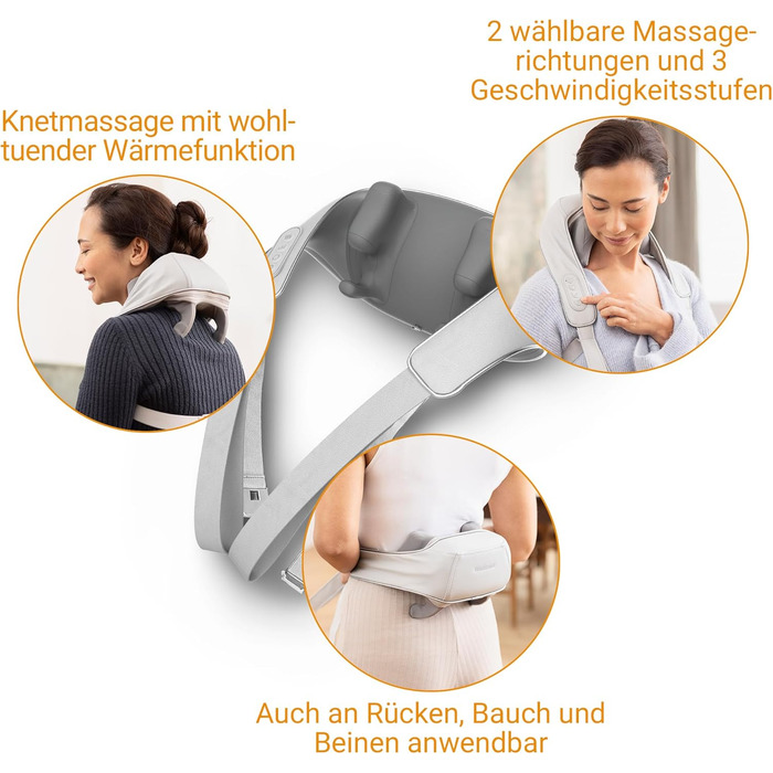 Масажер для шиї Medisana NM 990 бездротовий, для спини, шиї та плечей, легкий та портативний