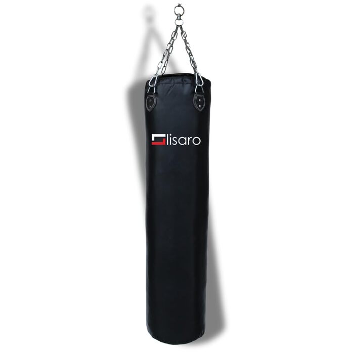 Боксерський мішок Lisaro Profi Boxsack 120x35 см для боксу, кікбоксингу та MMA, штучна шкіра (вініл), чорний, без наповнення