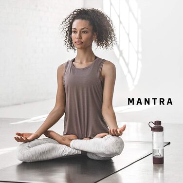 Скляна пляшка BlenderBottle Mantra з носиком та BlenderBall, для йоги, води та протеїну, BPA Free, 600 мл, фіолетова