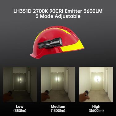 Ліхтар під водою Wurkkos DL30, 3600 Люмен, IPX8, 3* LED CRI 90 LH351D, з зарядним пристроєм