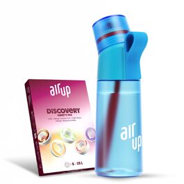 Пляшка для води air up Twist Pro 600 мл фіолетова з ароматом Blue Pulse + 5 арома-подів без цукру та соломинка для школи, спорту, фітнесу
