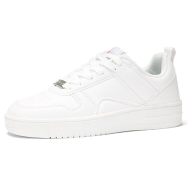 Жіночі кеди LUCKY STEP з блискучими стразами, шкіряні низькі кросівки на шнурівках, білі (38 EU)