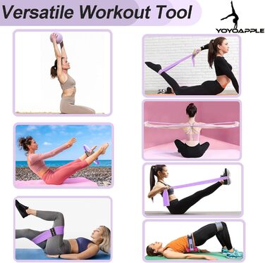 Набір для пілатесу вдома, 11-кількісний набір для пілатесу, фітнес-набір для жінок, м'яч для пілатесу та кільце, аксесуари для пілатесу (фіолетовий)