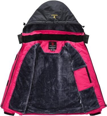 Жакет Rdruko для сноуборду та лиж, зимовий, утеплений, з софтшелу, водонепроникний, з капюшоном (рожевий, S)