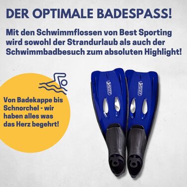 Ласти для плавання та дайвінгу Best Sporting Manta, UV-захист, для дорослих і дітей, розмір 40/41, з сітчастою сумкою