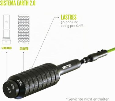 Обважжене скакалка Velites Earth 2.0 для кросфіту, боксу та фітнесу, чорна — для максимального м'язового навантаження