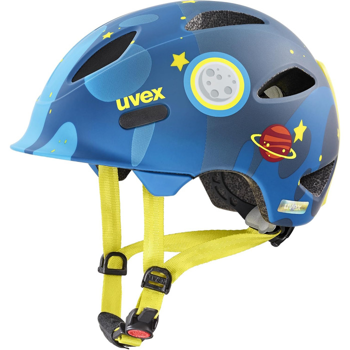 Дитячий велосипедний шолом uvex oyo style, легкий, з LED підсвіткою, індивідуальне регулювання розміру, deep space matt, 50-54 см
