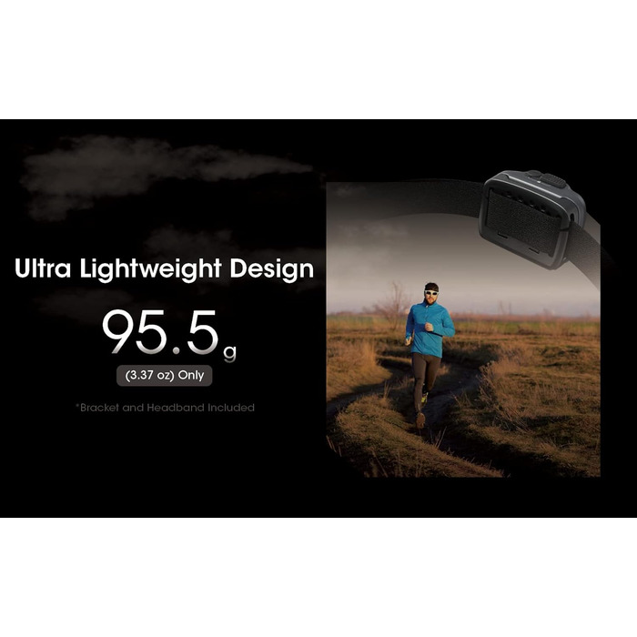 Нітекор NU31 Blue - налобний ліхтар, чорний колір