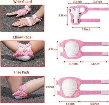 Набір наколінників та шолома Kinder для дітей 3-10 років (рожевий) | Захист для роликів, скейтборда, велосипеда
