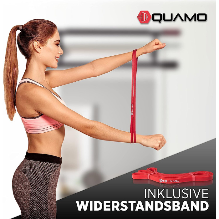 Кліммустанг QUAMO BY LAVUR для дверного прорізу: міцна, неслизька, без свердління, з еластичною стрічкою для домашніх тренувань