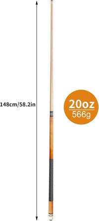 Більярдний кий AKLOT 58'' з канадського клену, для дорослих, професійний, 18/19/20/21 oz