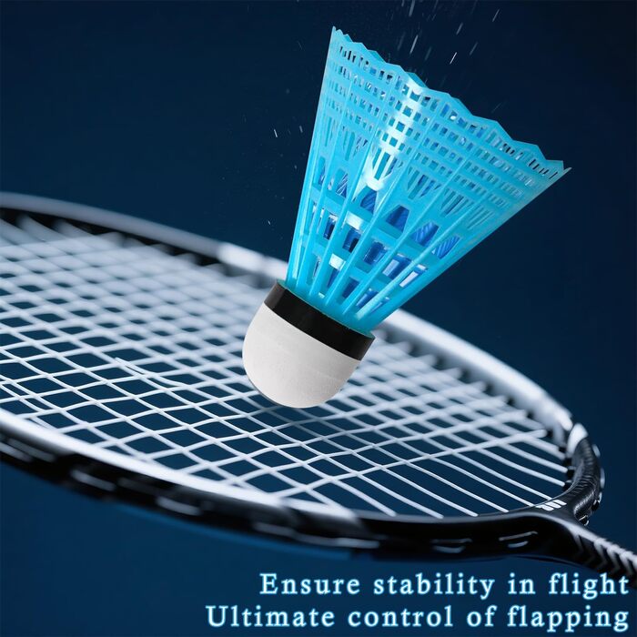 Набір для бадмінтону FYSL 12 шт. Міцні нейлонові волани, швидкісні, для гри на відкритому повітрі, тренувань, відпочинку, початківців (білий+жовтий+рожевий+блакитний)