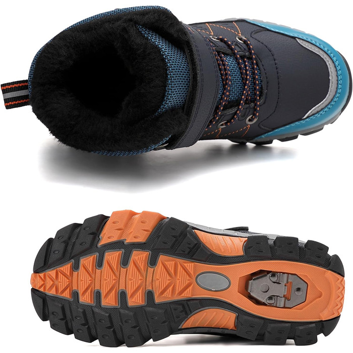 Зимові черевики для дітей TARELO - непромокаючі зимові черевики Mid, черевики для снігу, для хлопчиків/дівчаток, утеплені туристичні черевики, 32-39 (Сапфіровий, 36 EU)