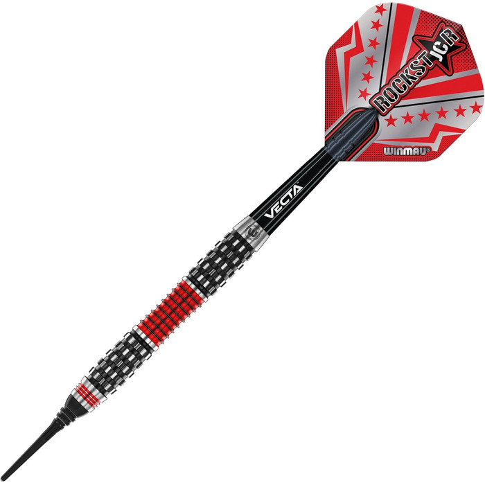 Дротики WINMAU Joe Cullen Rockstar RS 1.0, професійні, вольфрамові, з оперенням та стрижнями