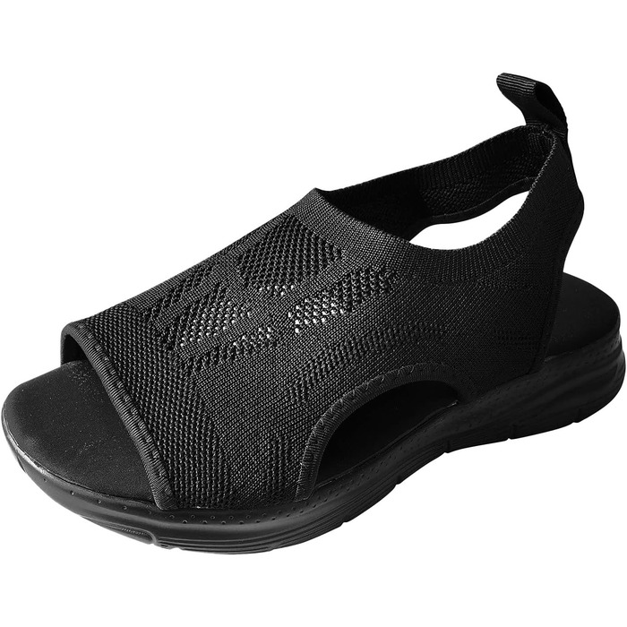 Ортопедичні сандалії жіночі літні, зручні, миючіся, слінгбек, спортивні сандалії з м'якою устілкою, для активного відпочинку, трекінгу, повсякденного носіння, розмір 37-43 (C03 Чорний, 40 EU)
